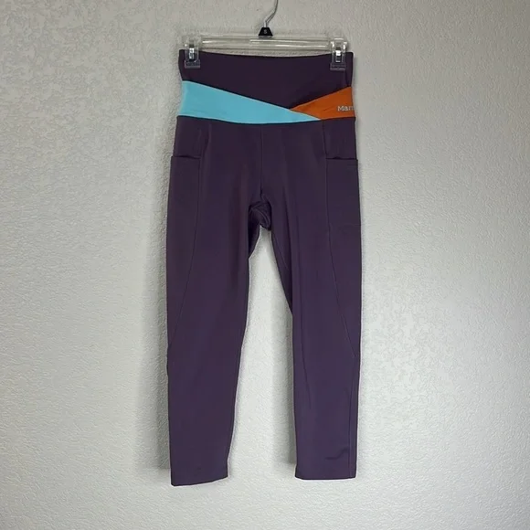 Marmot 7/8 Leggings Purple Blue Orange Size Small - Picture 4 of 11